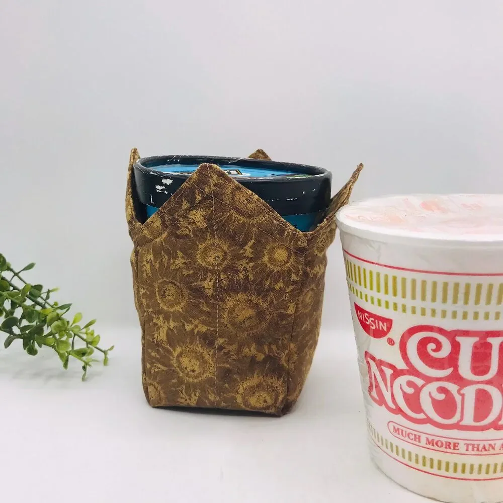 Microwave Soup Bowl Cozy Pint Size Cozy, Reversible, Neutral Brown